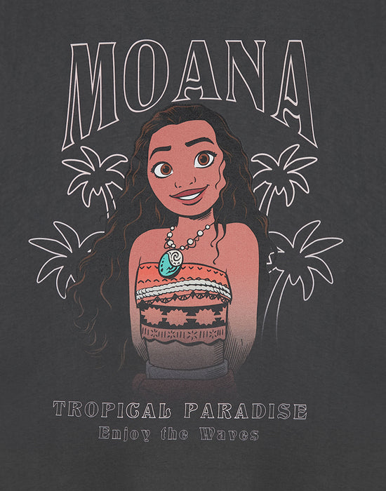 Disney Tropical Moana Womens Grey Short Sleeved T-Shirt
