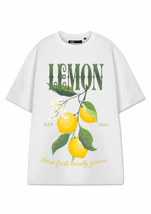 Show Me The Merch Lemon Womens White Short Sleeved T-Shirt