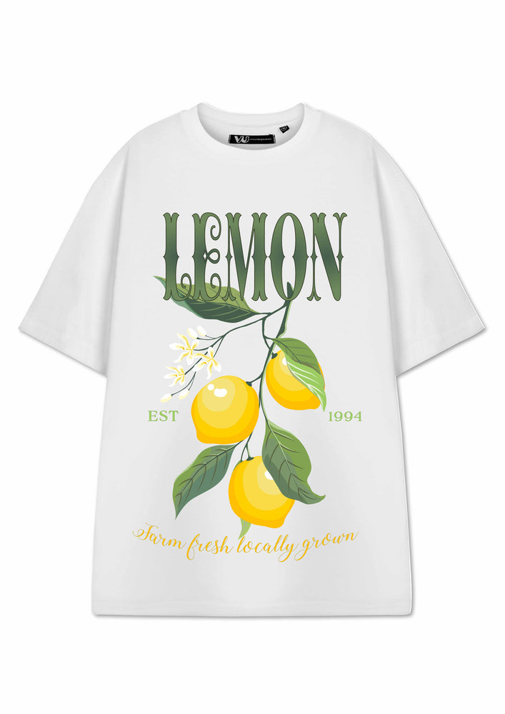 Show Me The Merch Lemon Womens White Short Sleeved T-Shirt