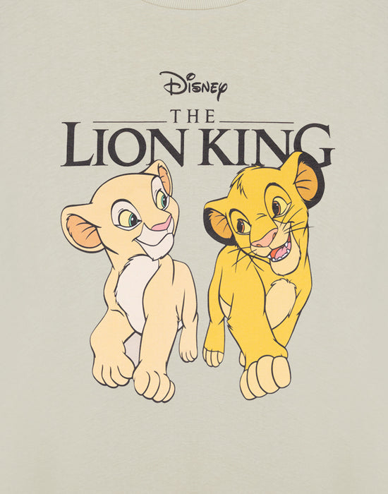 Disney The Lion King Simba & Nala Womens Beige Short Sleeved T-Shirt