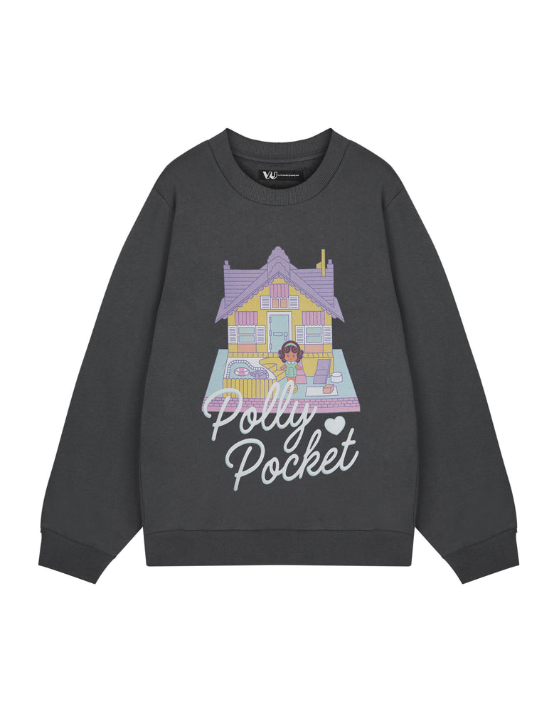 Polly Pocket Doll House Womens Grey Sweatshirt