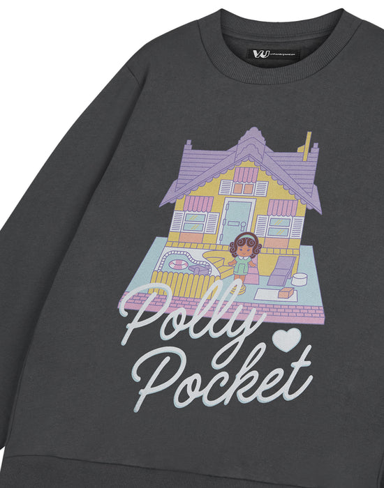 Polly Pocket Doll House Womens Grey Sweatshirt
