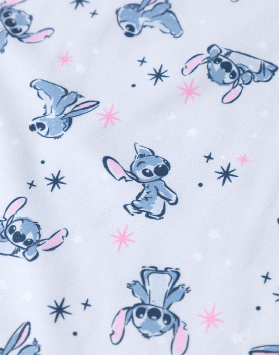 Disney Stitch Womens Pink Long Sleeve Long Leg Pyjama Set