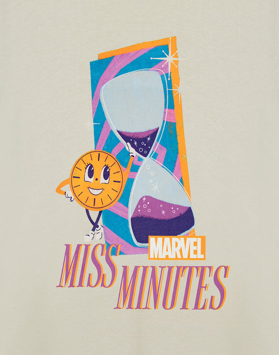 Marvel Miss Minutes Womens Beige Short Sleeved T-Shirt