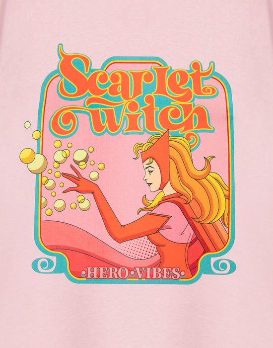 Marvel Hero Vibes Womens Pink Short Sleeved T-Shirt