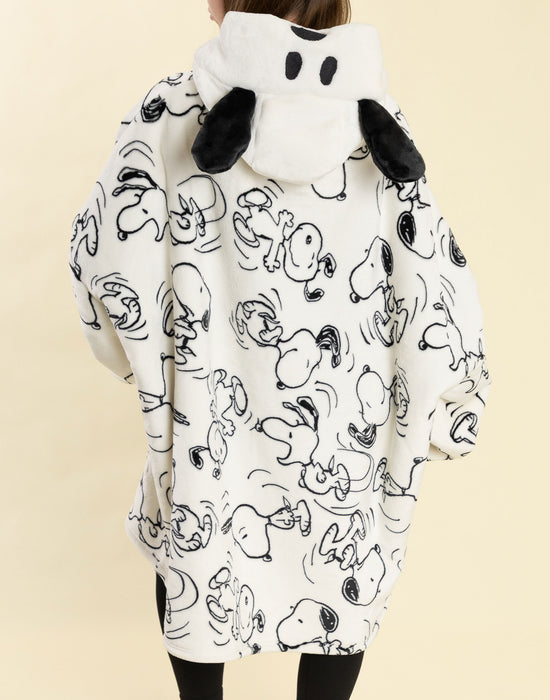 Peanuts Snoopy Womens Off-White Blanket Hoodie