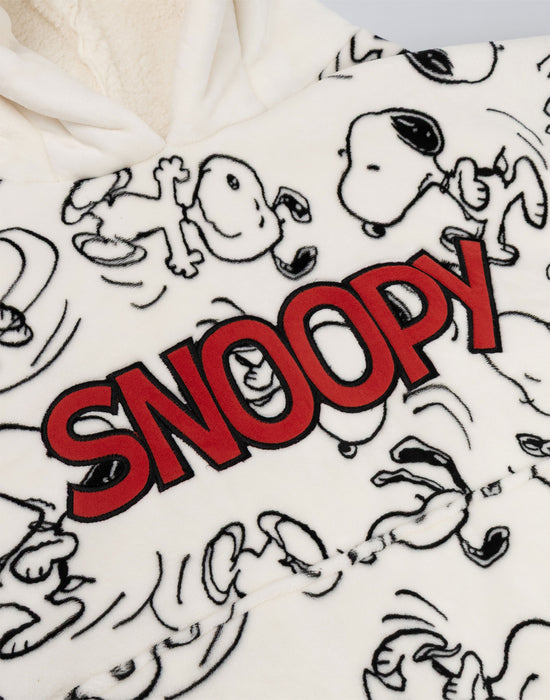 Peanuts Snoopy Womens Off-White Blanket Hoodie
