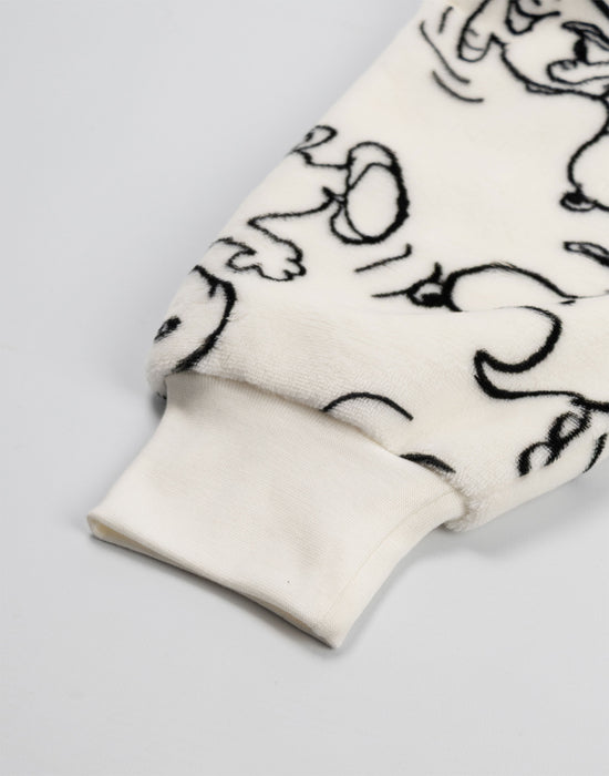 Peanuts Snoopy Womens Off-White Blanket Hoodie