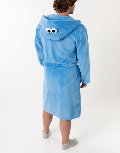 Sesame Street Cookie Monster Unisex Blue Hooded Bathrobe