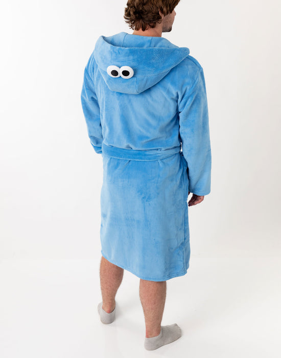 Sesame Street Cookie Monster Unisex Blue Hooded Bathrobe