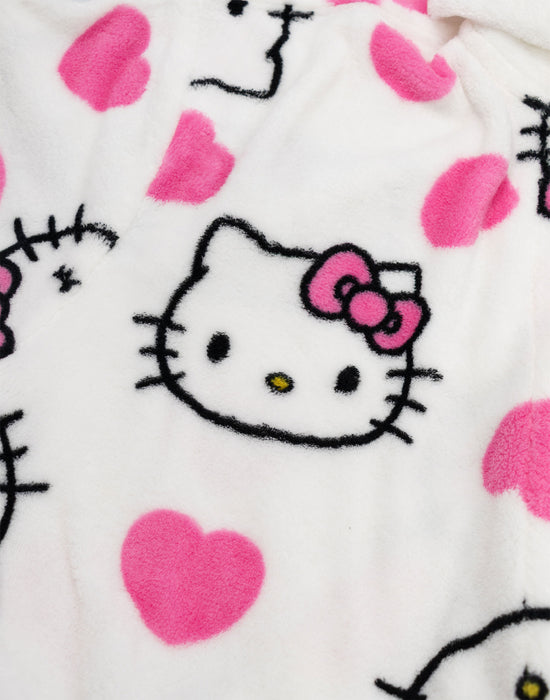 Hello Kitty Character Womens Multicoloured Hooded Bathrobe