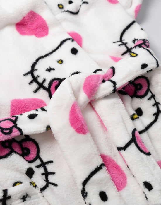 Hello Kitty Character Womens Multicoloured Hooded Bathrobe