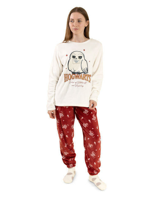 Harry Potter Hedwig Womens Off-White Long Sleeve Long Leg Pyjama Set