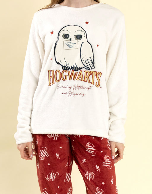 Harry Potter Hedwig Womens Off-White Long Sleeve Long Leg Pyjama Set