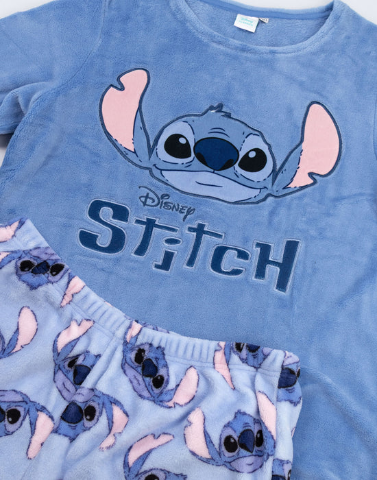 Lilo & Stitch Stitch Womens Blue Long Sleeve Long Leg Pyjama Set