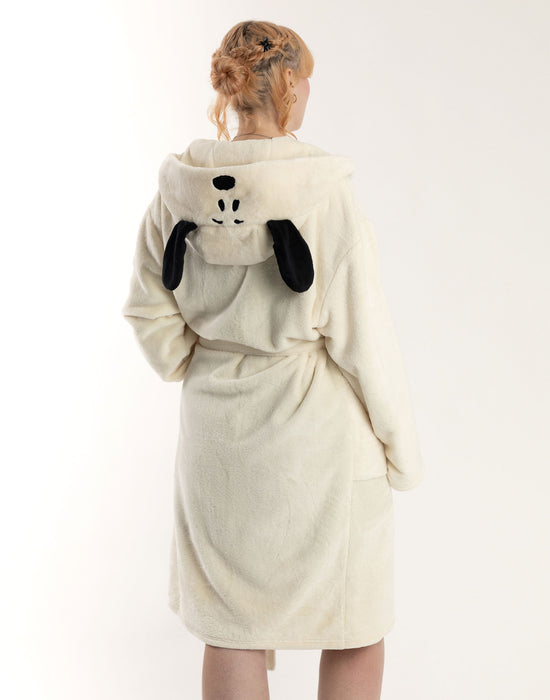 Peanuts Snoopy Womens White Hooded Bathrobe