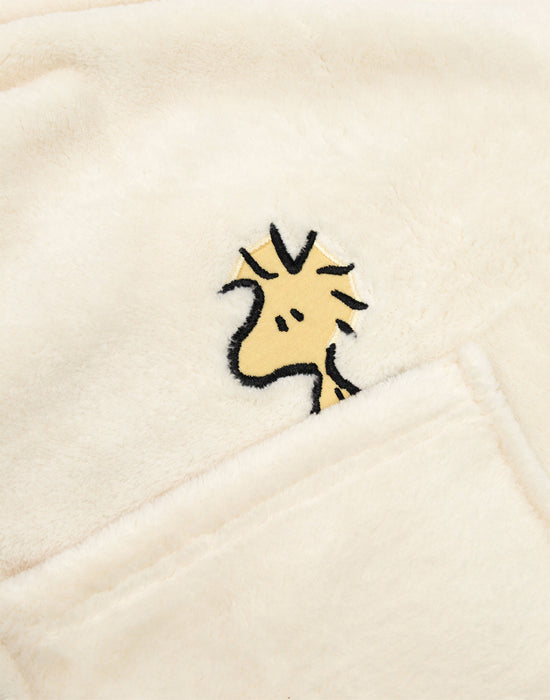 Peanuts Snoopy Womens White Hooded Bathrobe