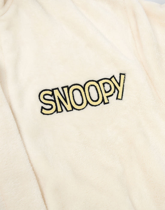 Peanuts Snoopy Womens White Hooded Bathrobe