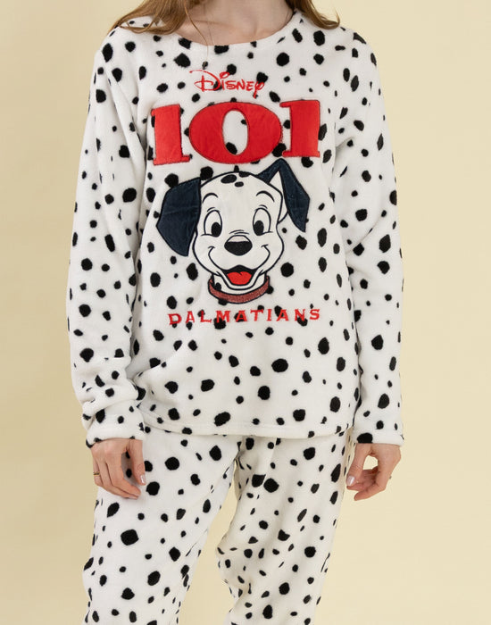 Disney 101 Dalmations Womens White Long Sleeve Long Leg Pyjama Set
