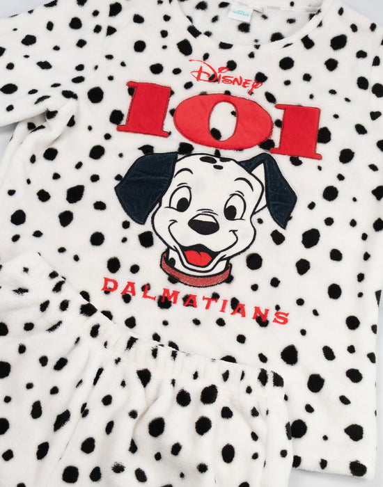 Disney 101 Dalmations Womens White Long Sleeve Long Leg Pyjama Set