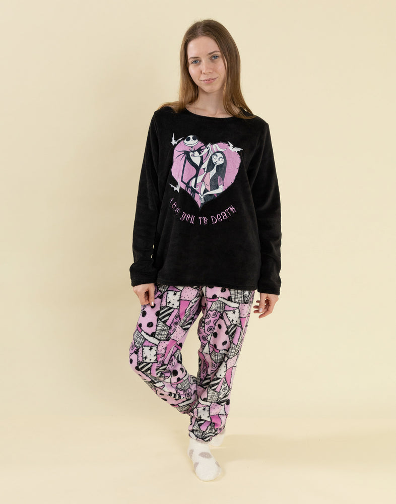 The Nightmare Before Christmas LOGO Womens Pink Long Sleeve Long Leg Pyjama Set