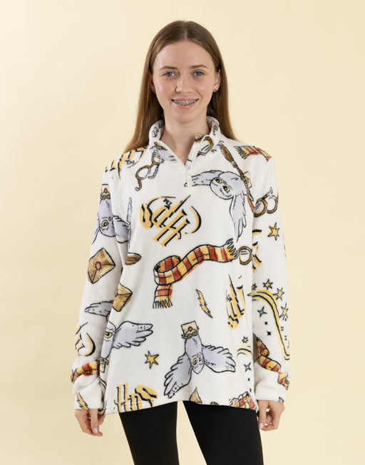 Harry Potter Hedwig Womens Quarter Zip Jumper