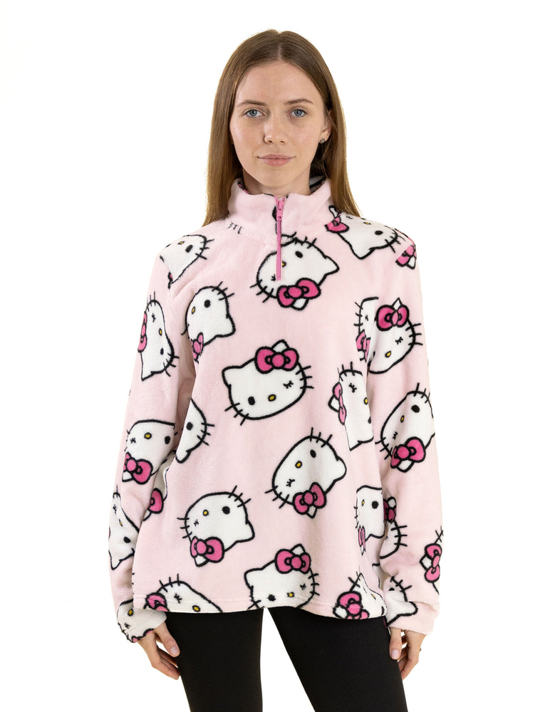 Hello Kitty Faces Womens Pink Jumper