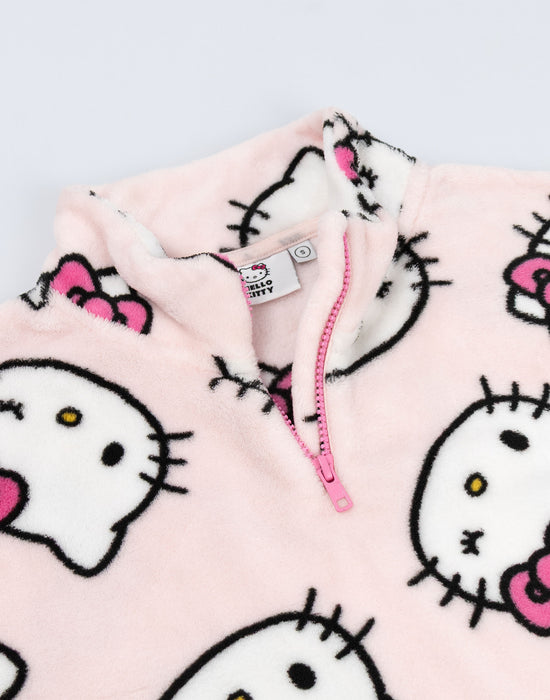 Hello Kitty Faces Womens Pink Jumper