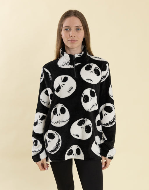 The Nightmare Before Christmas Jack Skellington Womens Quarter Zip Jumper