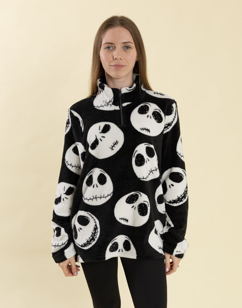 The Nightmare Before Christmas Jack Skellington Womens Quarter Zip Jumper