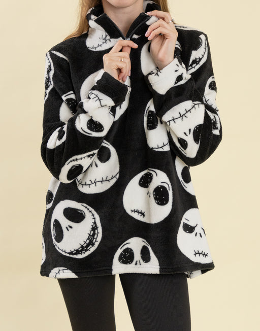 The Nightmare Before Christmas Jack Skellington Womens Quarter Zip Jumper