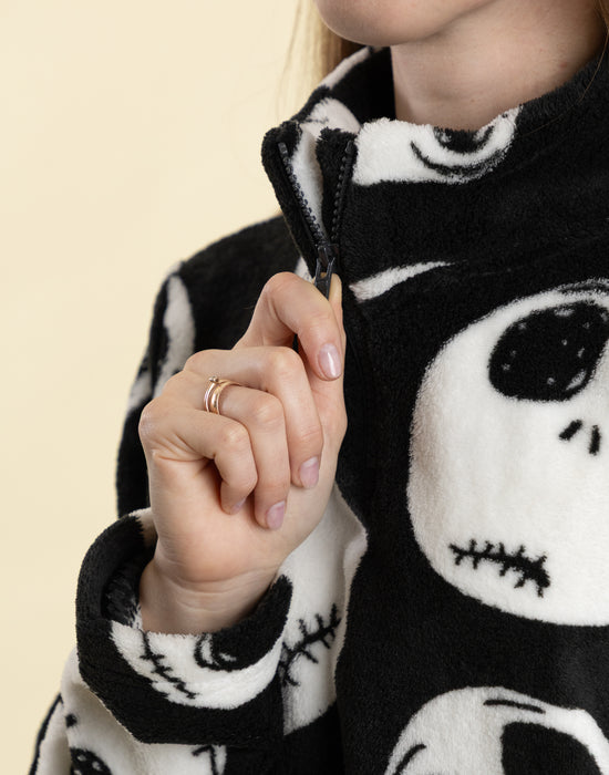 The Nightmare Before Christmas Jack Skellington Womens Quarter Zip Jumper