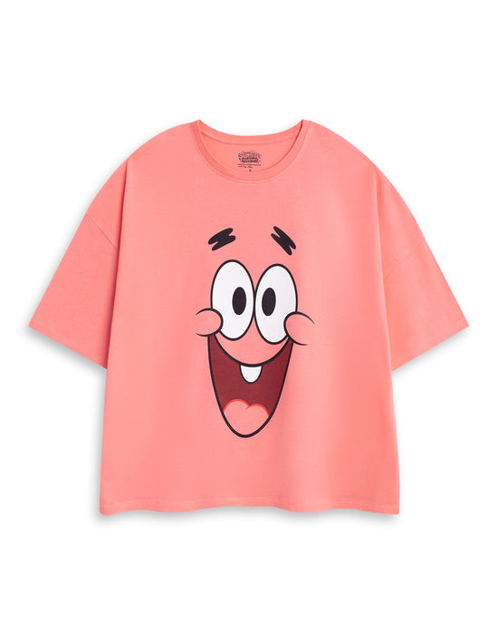 SpongeBob SquarePants Patrick Womens Pink Short Sleeve Long Leg Pyjama Set