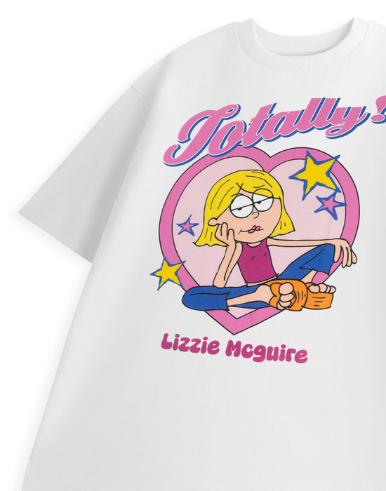 Disney Totally Lizzie Mcguire Womens White Short Sleeved T-Shirt