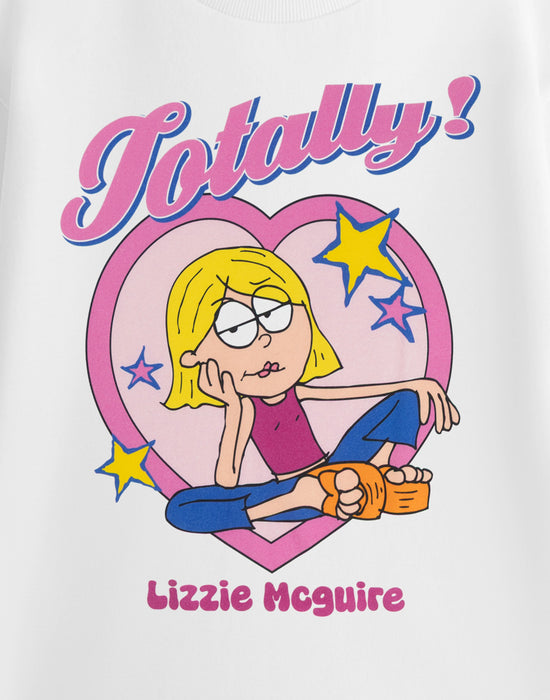 Disney Totally Lizzie Mcguire Womens White Short Sleeved T-Shirt