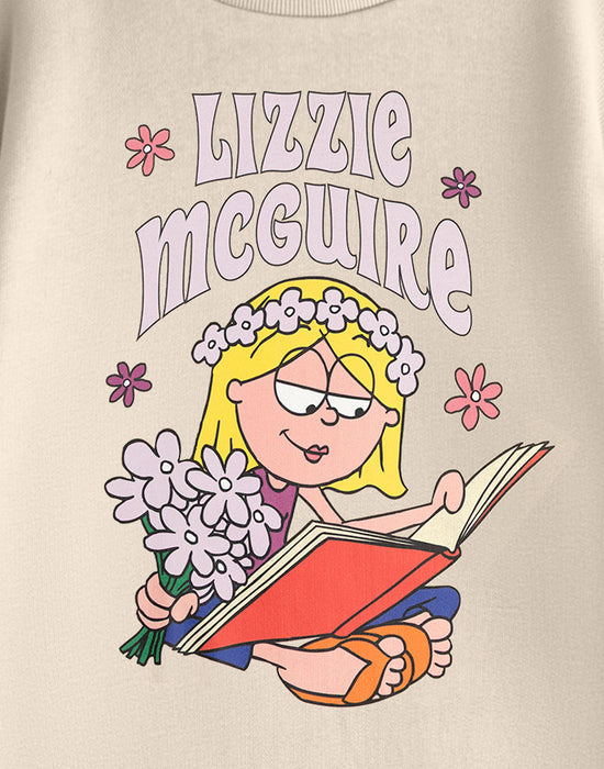 Disney Book Lizzie Mcguire Womens Beige Sweatshirt