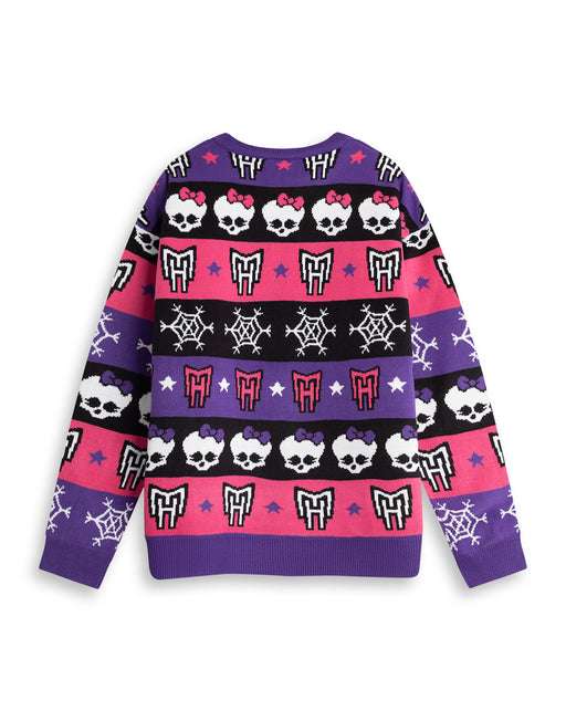 Monster High Skull & Snowflake Fairisle Womens Multicoloured Christmas Jumper