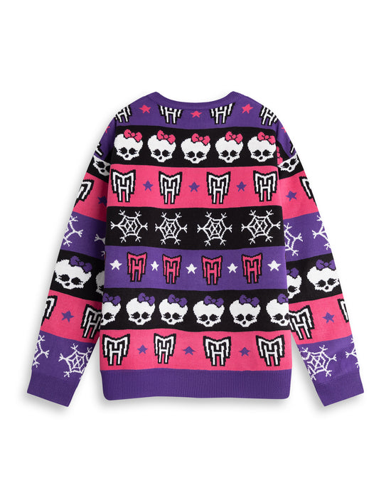 Monster High Skull & Snowflake Fairisle Womens Multicoloured Christmas Jumper