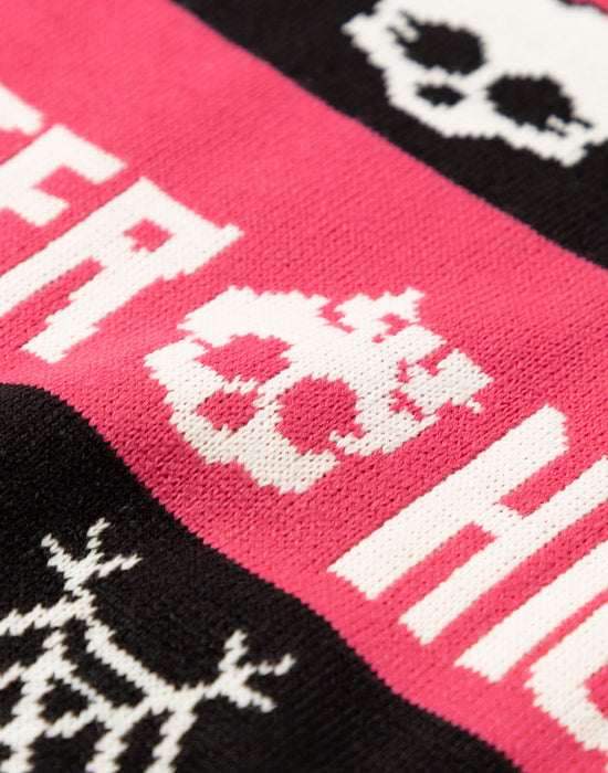 Monster High Skull & Snowflake Fairisle Womens Multicoloured Christmas Jumper