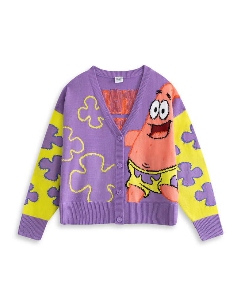 SpongeBob SquarePants Patric Star Womens Purple Cardigan