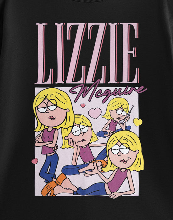 Disney Homage Lizzie Mcguire Womens Black Short Sleeved T-Shirt