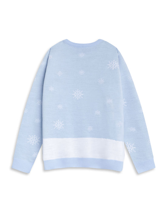 Winnie the Pooh Character Womens Blue Christmas Jumper