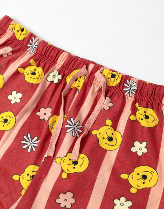 Disney Winnie The Pooh Womens Multicoloured Short Sleeve Long Leg Pyjama Set