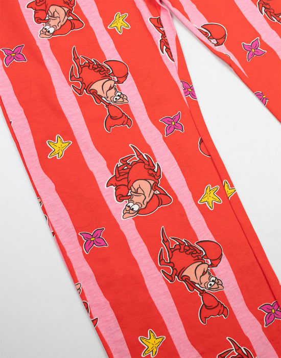 Disney The Little Mermaid And Sebastian Womens Multicoloured Short Sleeve Long Leg Pyjama Set