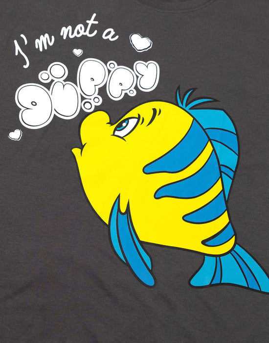 Disney The Little Mermaid And Flounder Womens Grey Short Sleeve Long Leg Pyjama Set