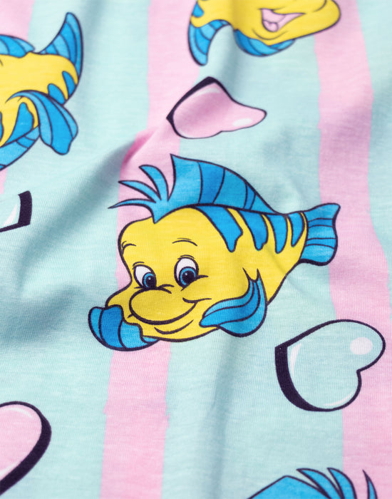 Disney The Little Mermaid Womens Beige Short Sleeve Long Leg Pyjama Set