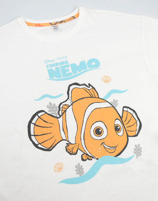 Disney Finding Nemo Womens White Short Sleeve Long Leg Pyjama Set