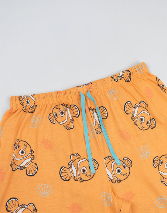 Disney Finding Nemo Womens White Short Sleeve Long Leg Pyjama Set