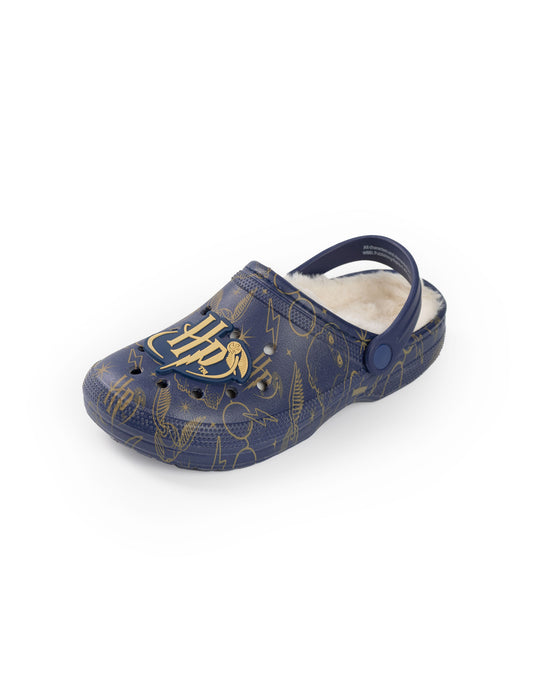 Harry Potter Logo Fur Lined Womens Navy Clogs