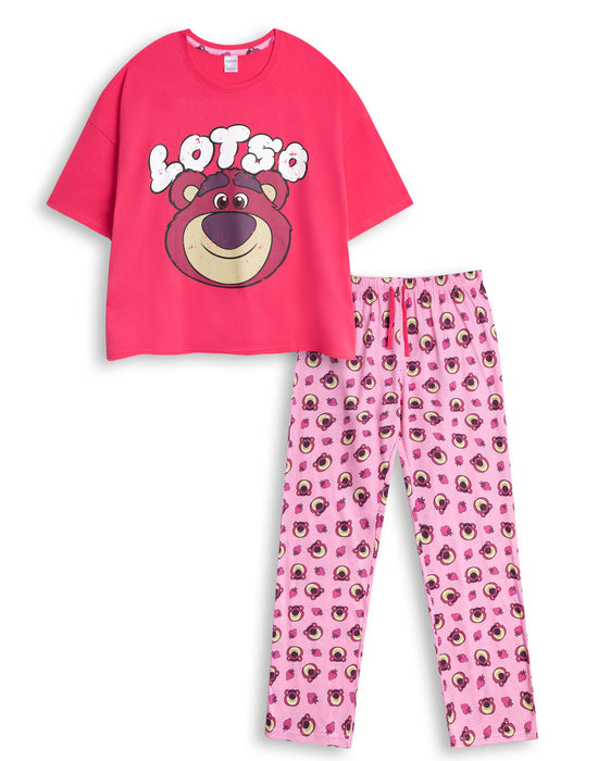 Disney Lotso Womens Pink Short Sleeve Long Leg Pyjama Set
